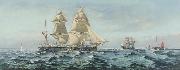 Henry J Morgan HMS 'Comus' Germany oil painting artist